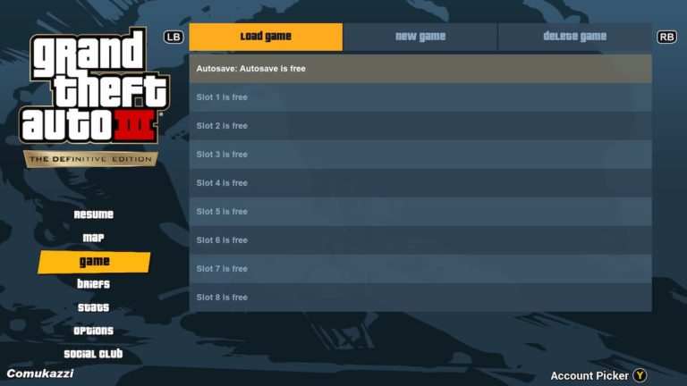 Как перезапустить миссию в Grand Theft Auto 3 - The Definitive Edition